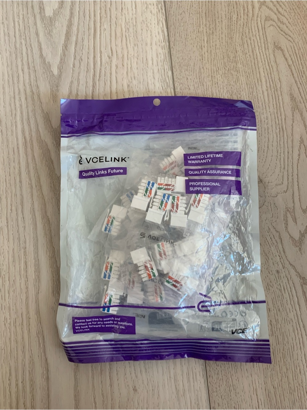 VCELINK RJ45 25-Pack Cat6 Keystone Jacks White New
